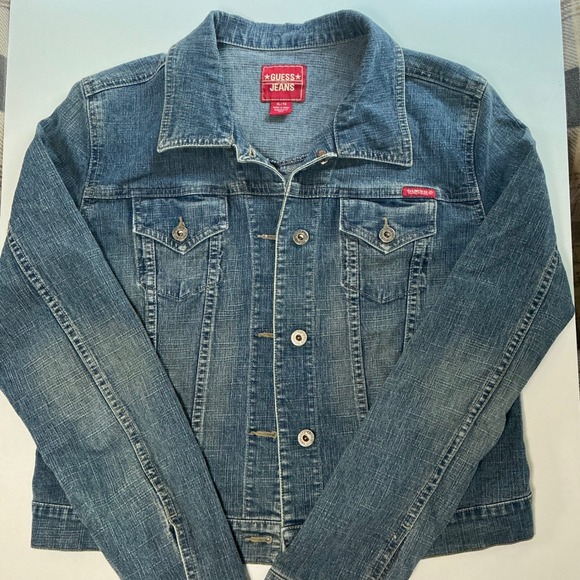 Guess Jackets & Blazers - Guess Jeans Womens Blue Denim Trucker Jacket XL Stretch